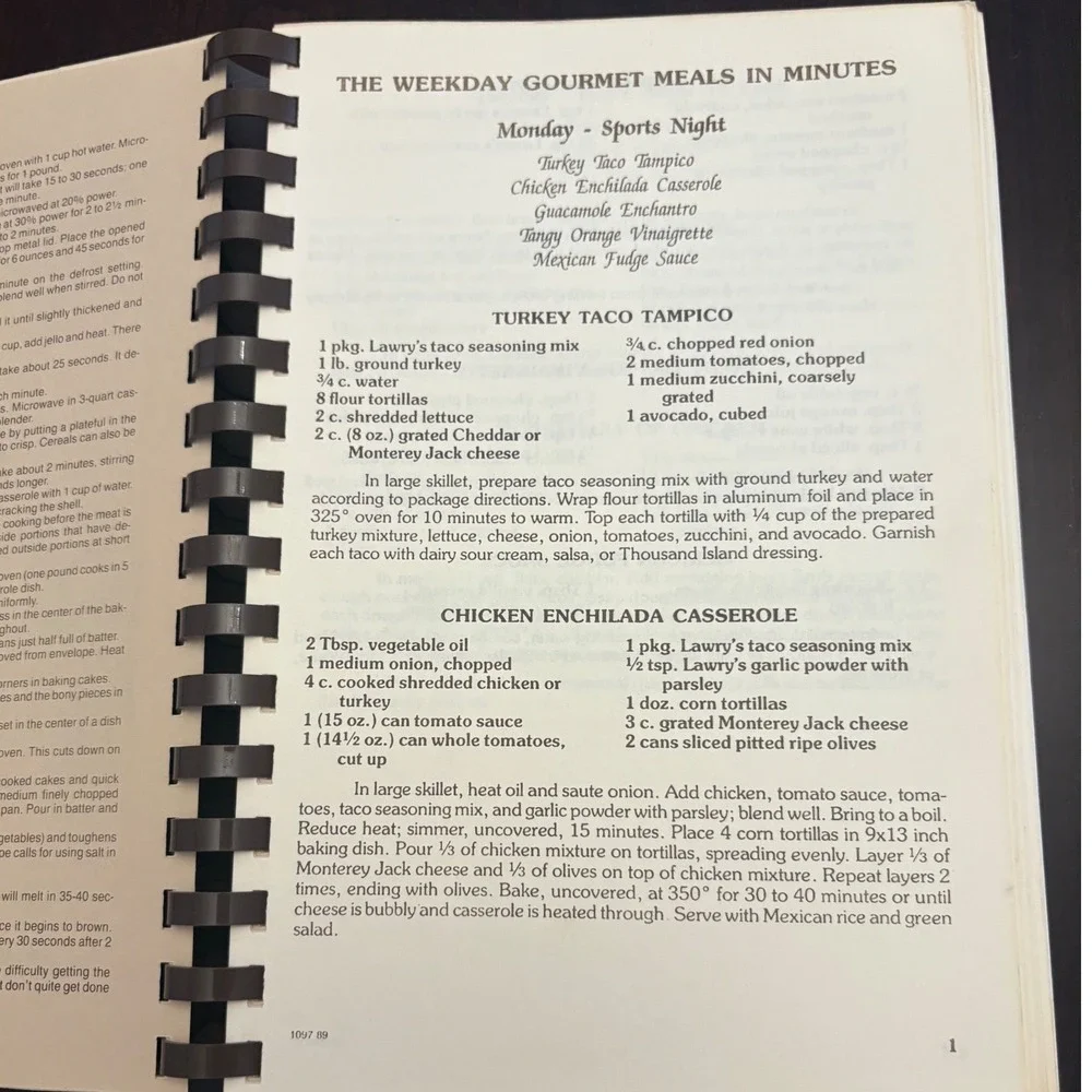 Cultural Heritage Cookbook 1989 Crescenta Valley California Community Recipes CV